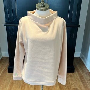 Dudley Stephens nude blush light tan fleece mockneck top size L